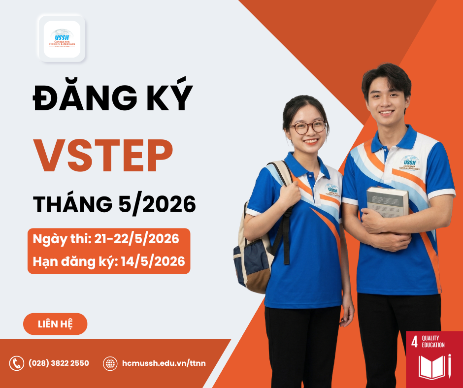 Thông báo tiếp nhận hồ sơ đăng ký thi VSTEP tháng 5/2026