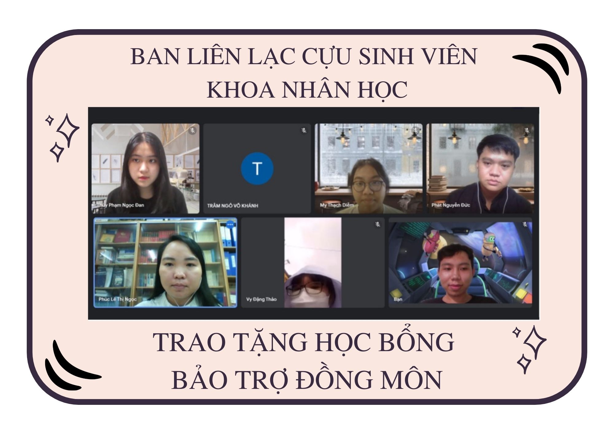 Ban liên lạc cựu sinh viên Khoa Nhân học trao tặng học bổng "Bảo trợ đồng môn" đợt 3 năm học 2021-2022