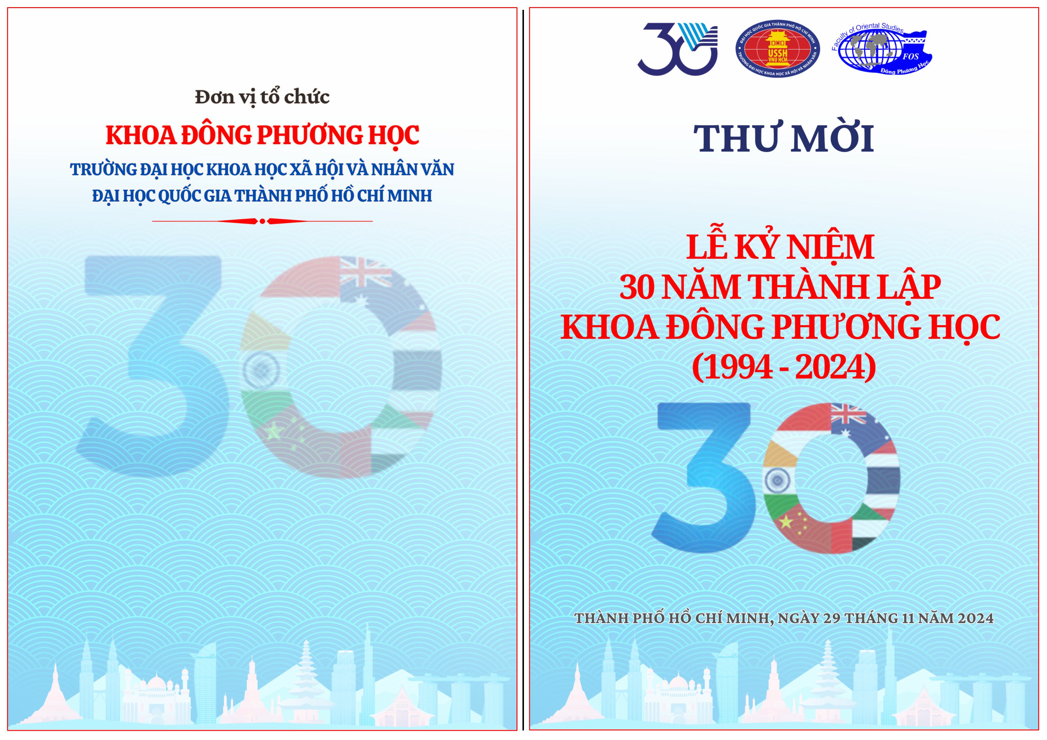 Lễ Kỷ niệm 30 năm thành lập Khoa Đông phương học (1994 – 2024)