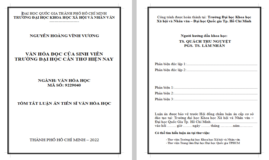 LA: NCS Nguyễn Hoàng Vĩnh Vương
