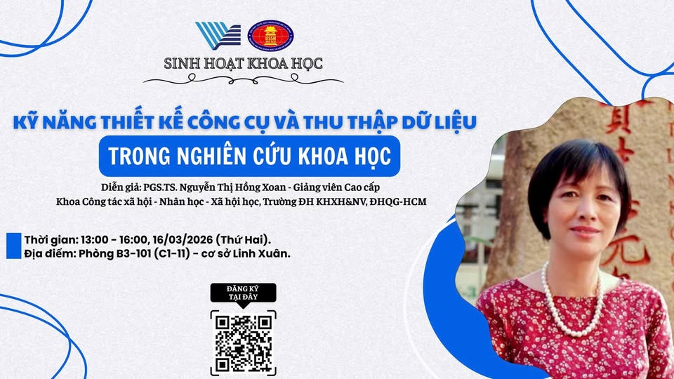 Đăng ký tham gia Chuỗi sinh hoạt khoa học tháng 03/2026