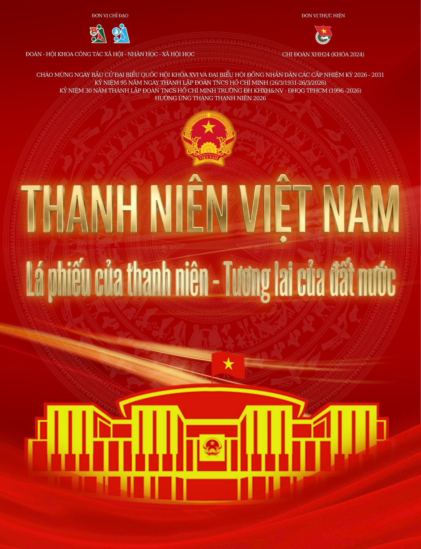 Tuổi trẻ Khoa CTXH - NH - XHH hướng tới Ngày hội Bầu cử toàn quốc