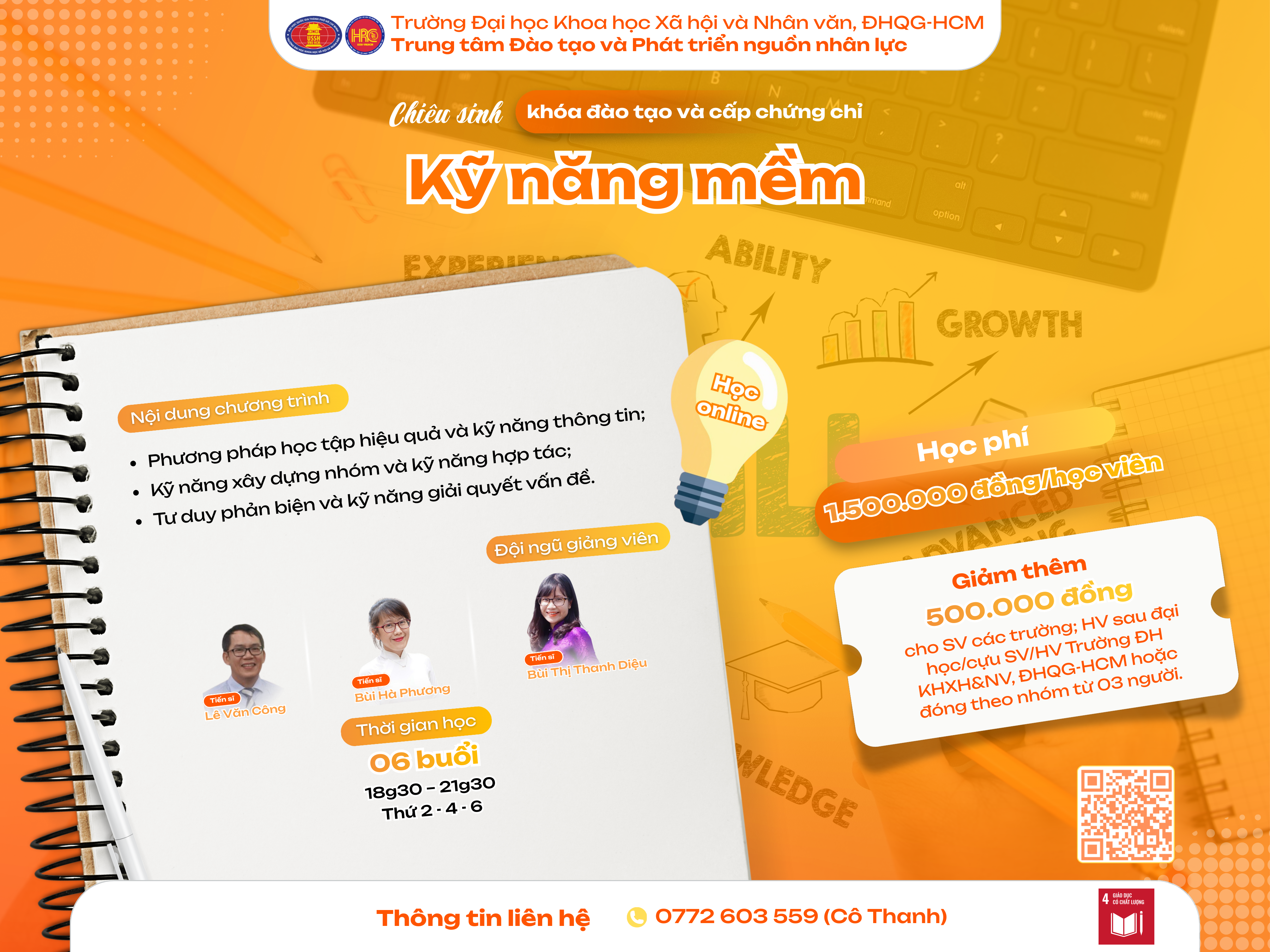 Chiêu sinh khóa đào tạo Kỹ năng mềm (Khóa 18) – Dự kiến khai giảng 01/6/2026