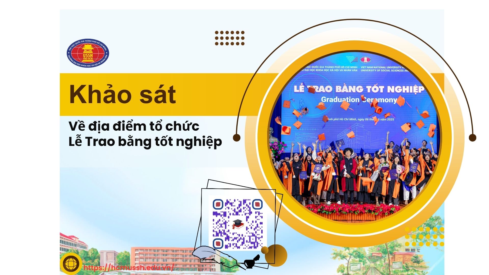 Thông báo khảo sát người học về địa điểm tổ chức lễ Trao bằng tốt nghiệp
