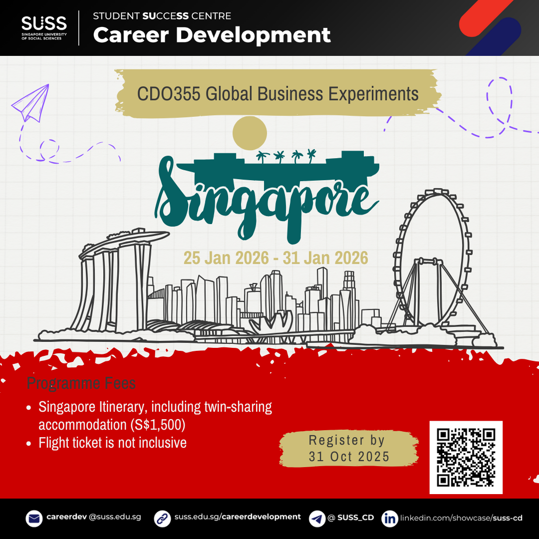 Thông báo chương trình SUSS Singapore Global Business Experiments Programme của Đại học Khoa học Xã hội Nhân văn Singapore (SUSS)