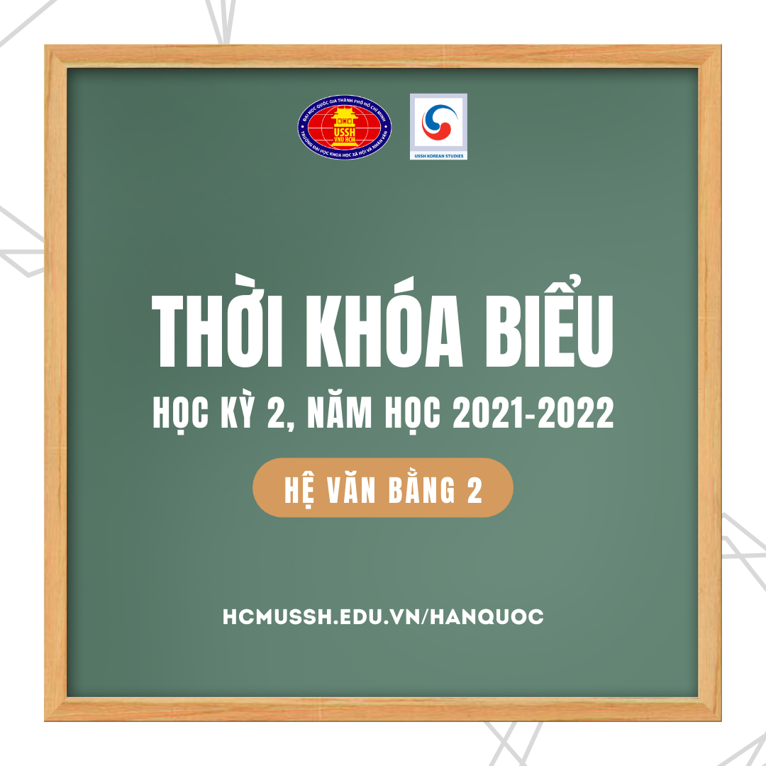 Thời khóa biểu hệ Văn bằng 2 học kỳ 2, năm học 2021-2022