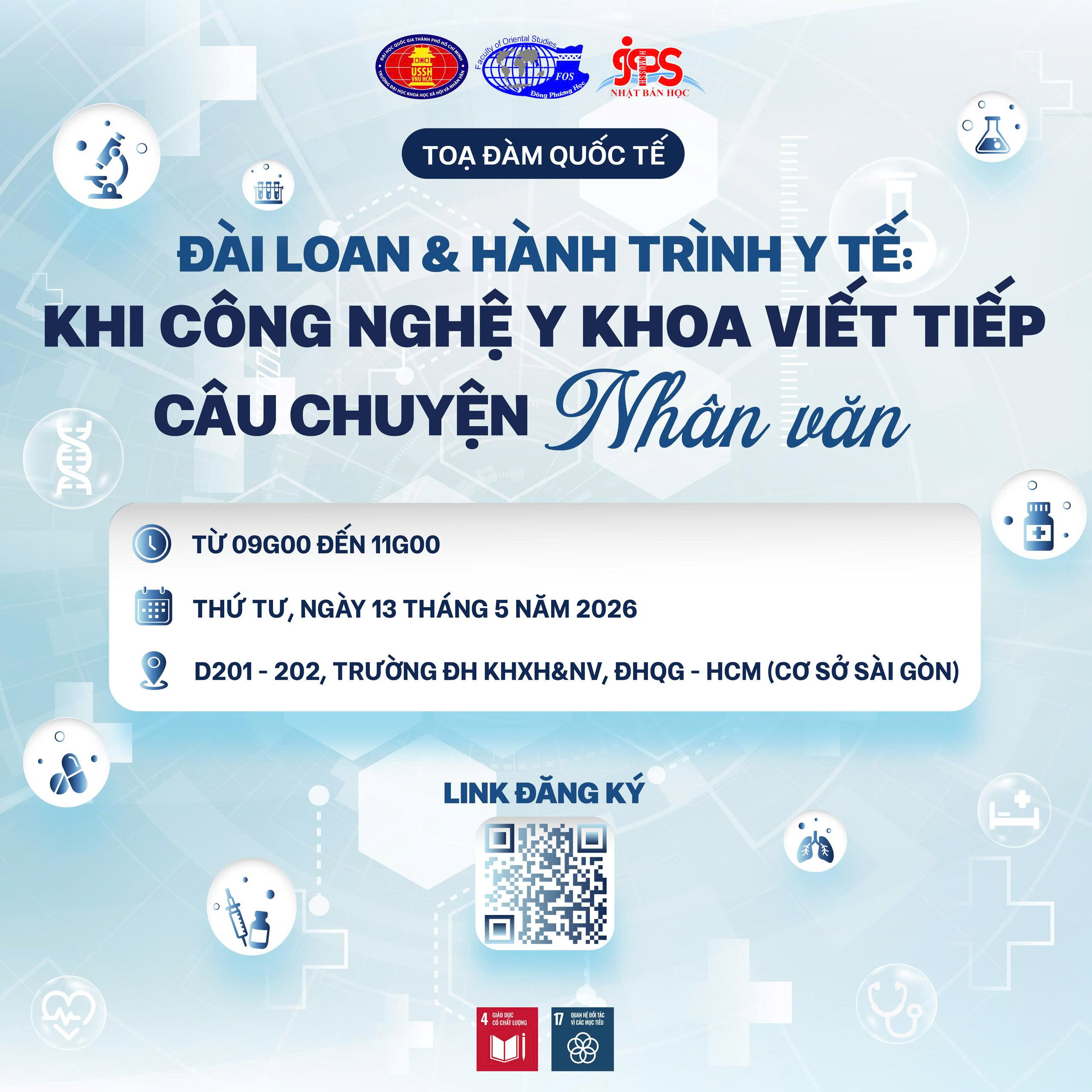 Thông báo Tọa đàm quốc tế: Đài Loan & Hành trình y tế: Khi công nghệ y khoa viết tiếp câu chuyện Nhân văn