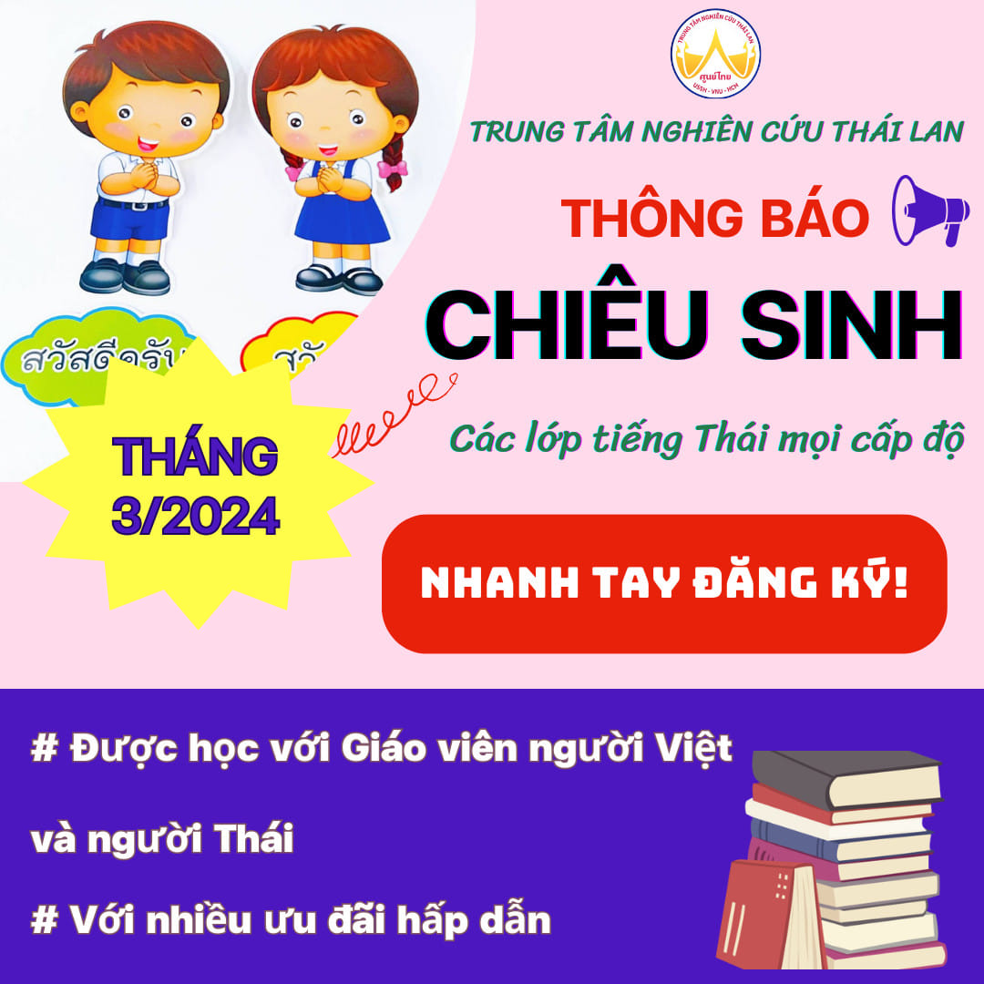 Chiêu sinh lớp tiếng Thái Offline & Online tháng 03/2024