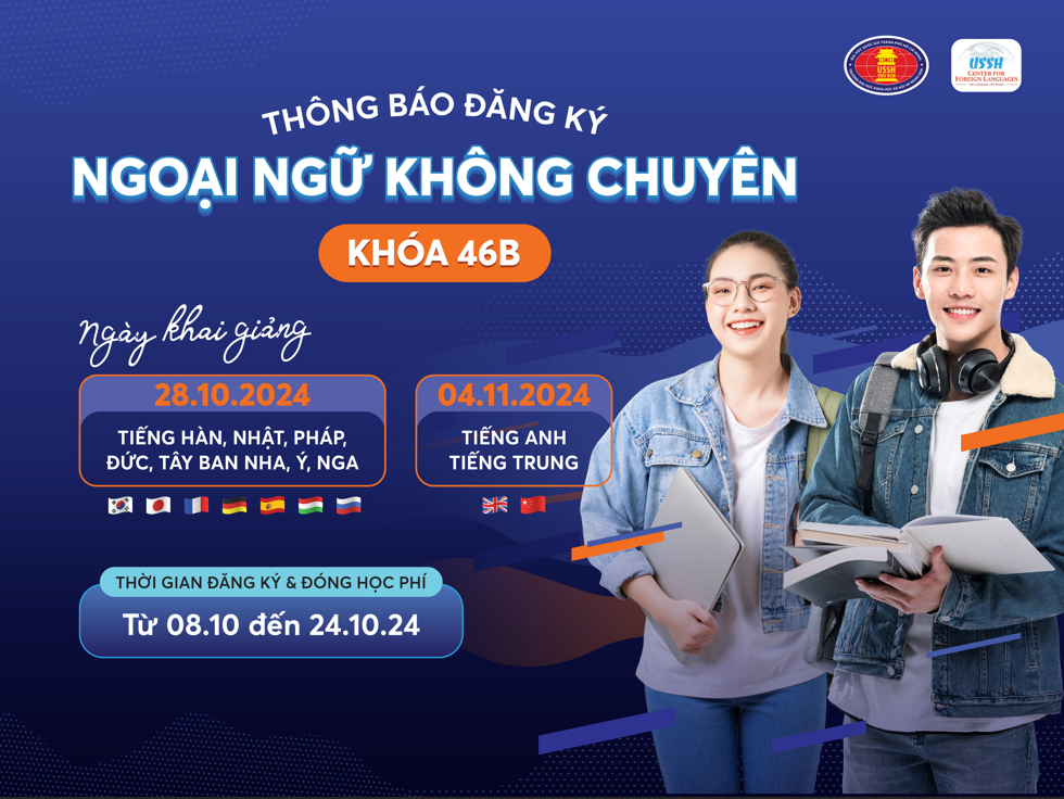 Thông báo đăng ký học NNKC Khóa 46B HK I, NĂM 2024-2025