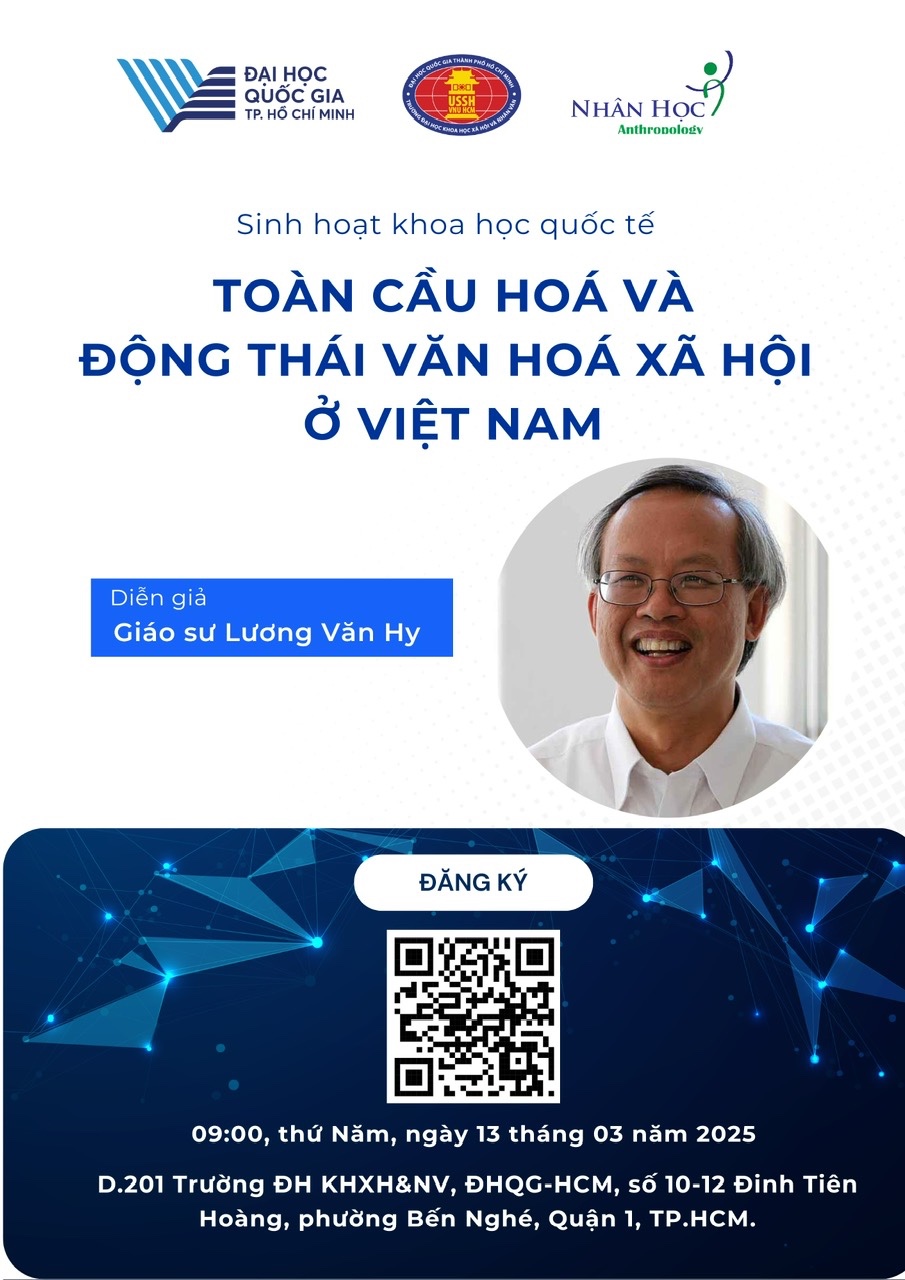 Mời tham dự sinh hoạt khoa học quốc tế "Toàn cầu hoá và Động thái văn hoá xã hội ở Việt Nam”
