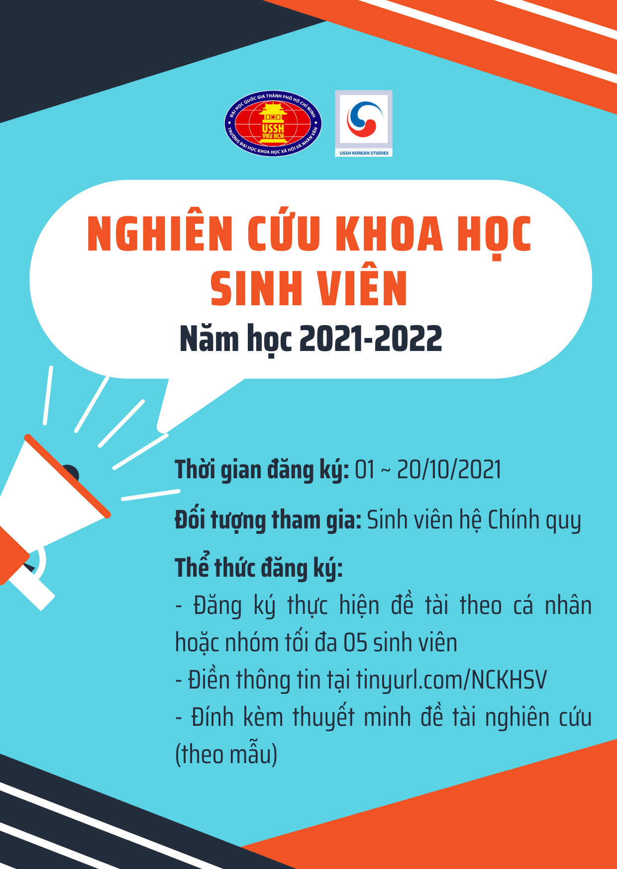 Đăng ký đề tài Nghiên cứu khoa học Sinh viên năm học 2021-2022