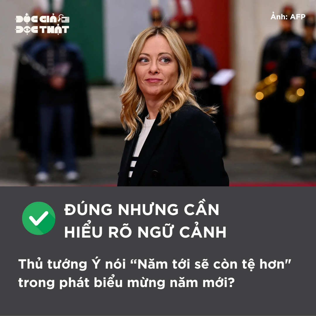 THỦ TƯỚNG Ý NÓI “NĂM TỚI SẼ CÒN TỆ HƠN” TRONG PHÁT BIỂU MỪNG NĂM MỚI?