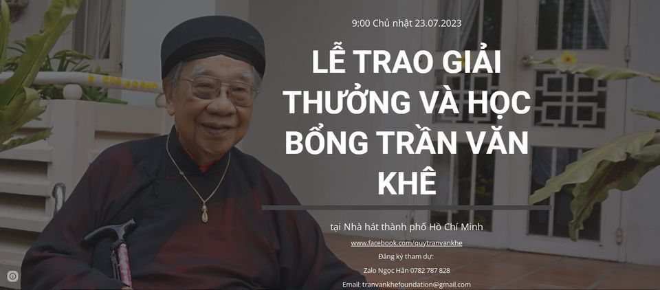 Thông tin về Lễ trao học bổng và giải thưởng Trần Văn Khê - 2023