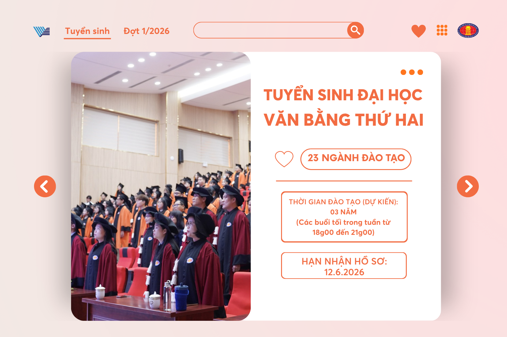 Thông báo tuyển sinh Đại học văn bằng thứ hai đợt 1 năm 2026