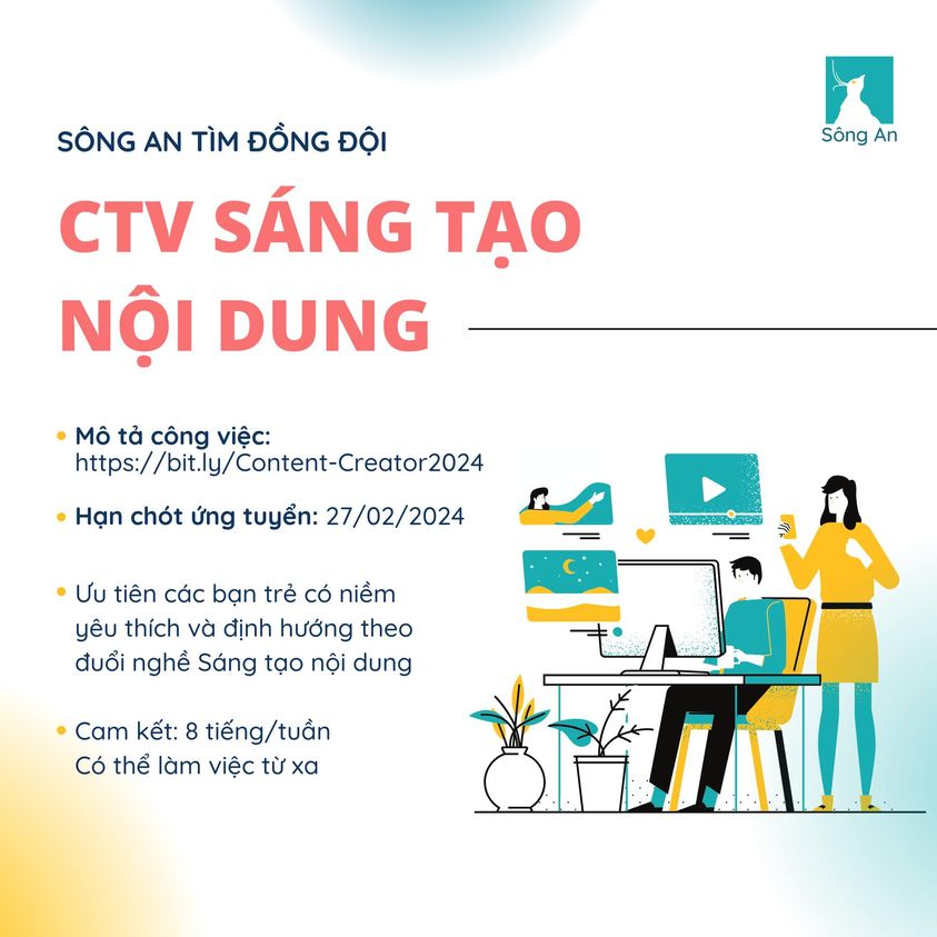 Sông An tuyển dụng Cộng tác viên sáng tạo nội dung