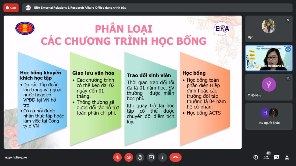 Các chương trình học bổng tại USSH