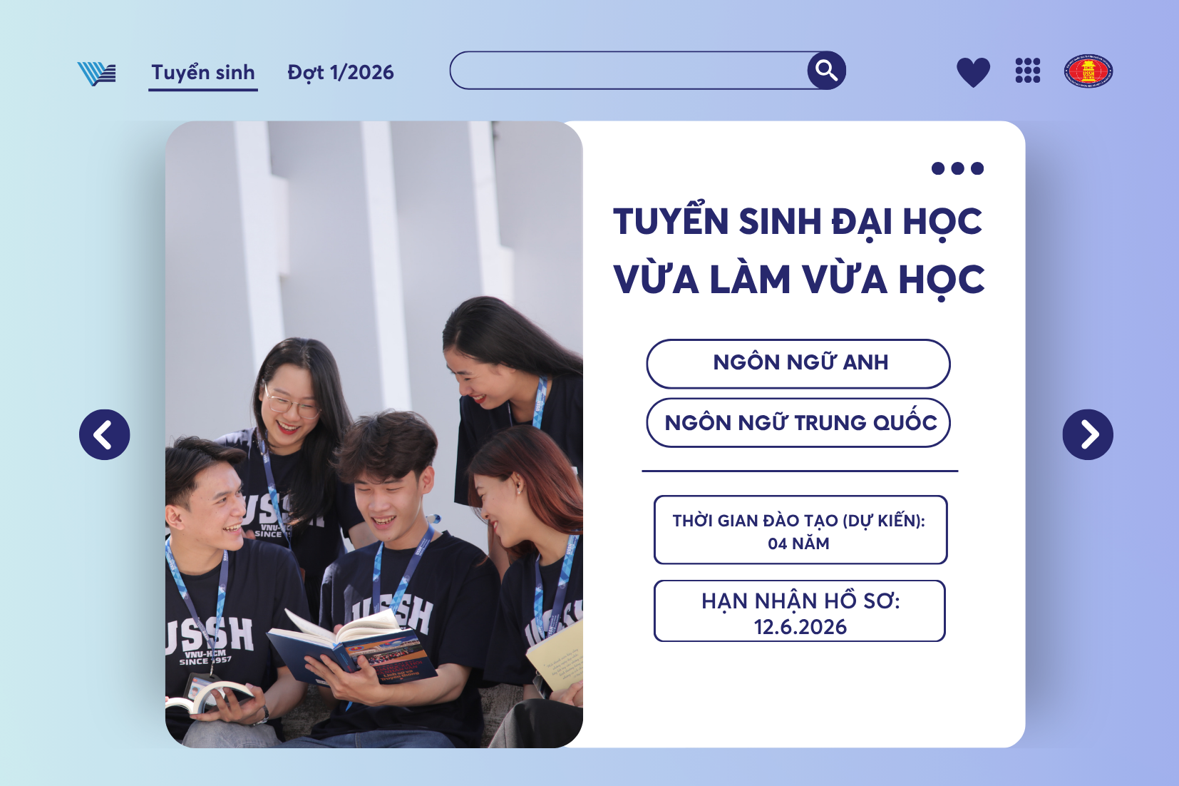 Thông báo tuyển sinh Đại học vừa làm vừa học đợt 1 năm 2026