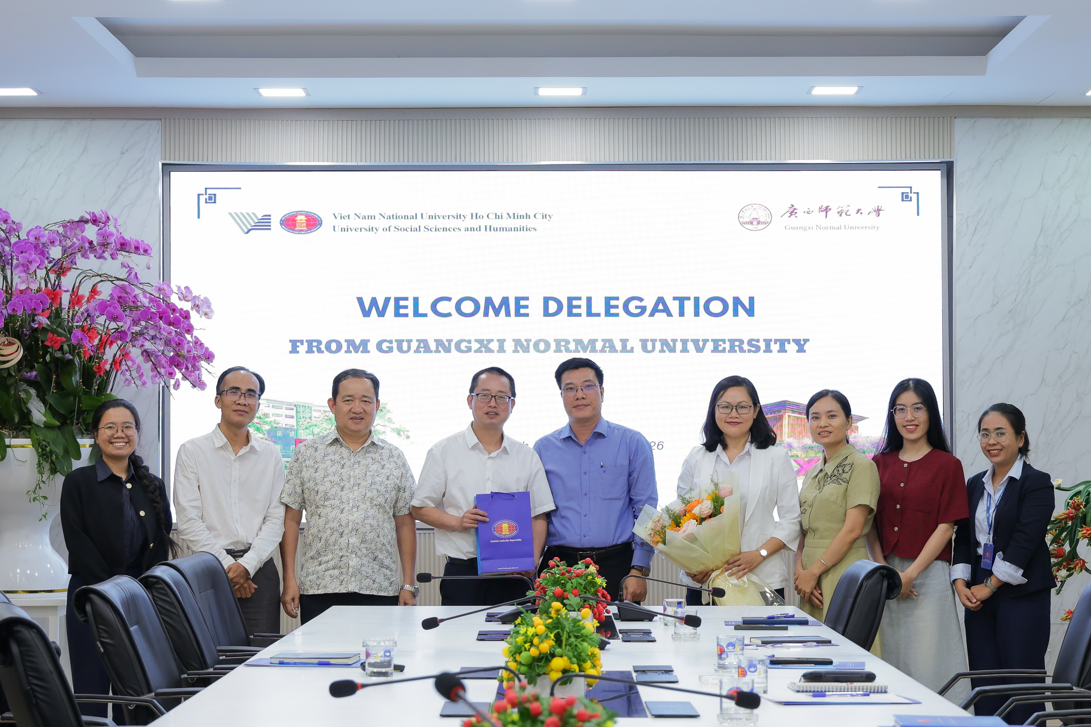 Nhà trường làm việc với Trường Đại học Sư phạm Quảng Tây, Trung Quốc về việc thúc đẩy hợp tác đào tạo song phương