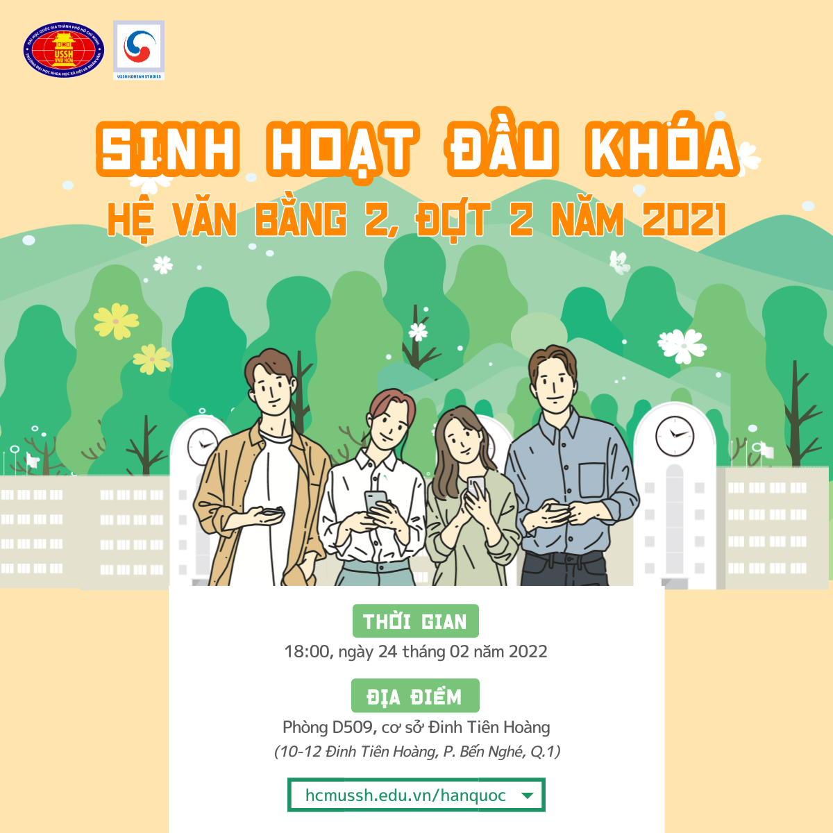 Chương trình Sinh hoạt đầu khóa với Tân Sinh viên hệ Văn bằng 2 đợt 2 năm 2021