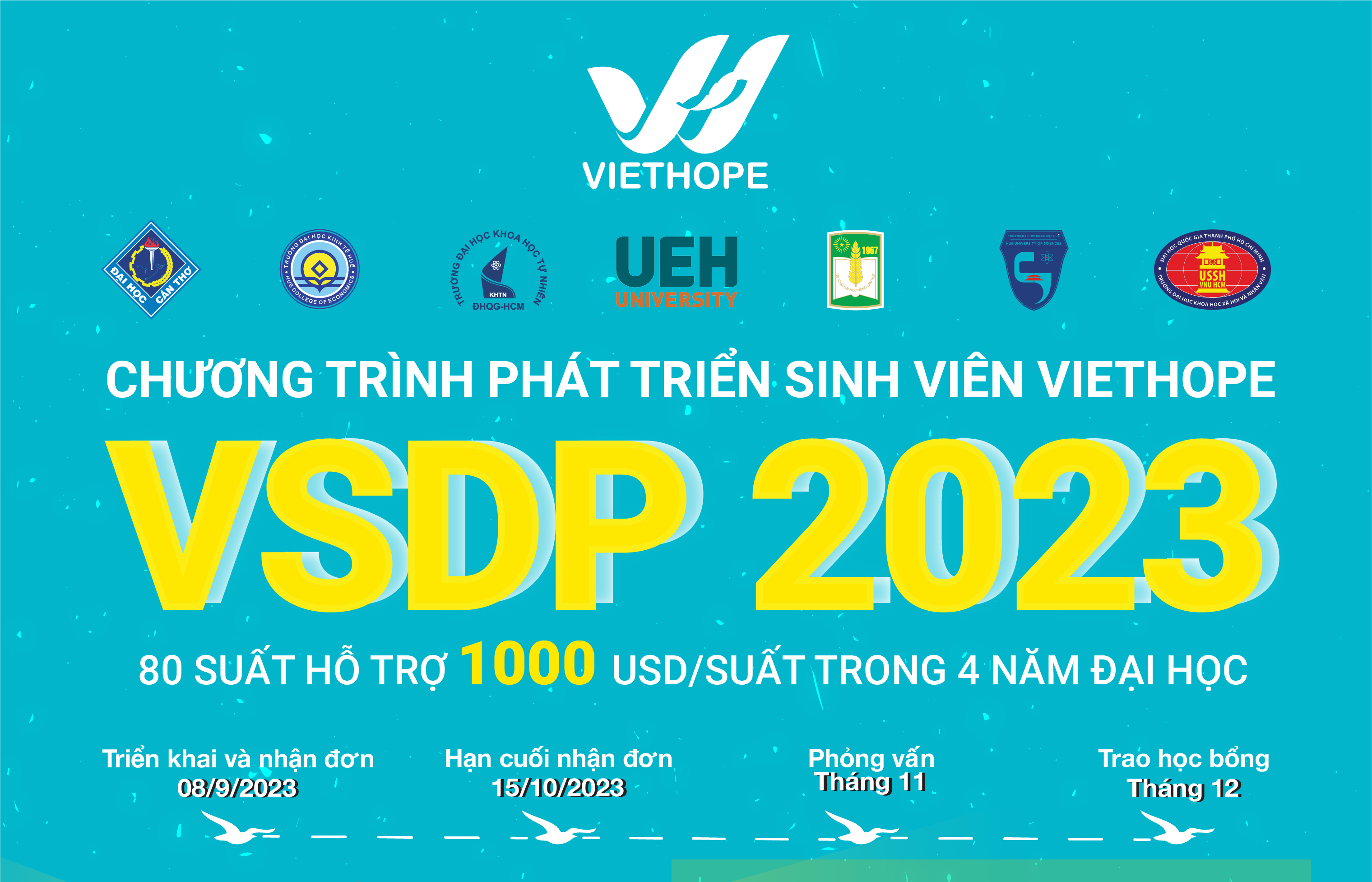 Chương trình Học bổng phát triển sinh viên VietHope năm 2023