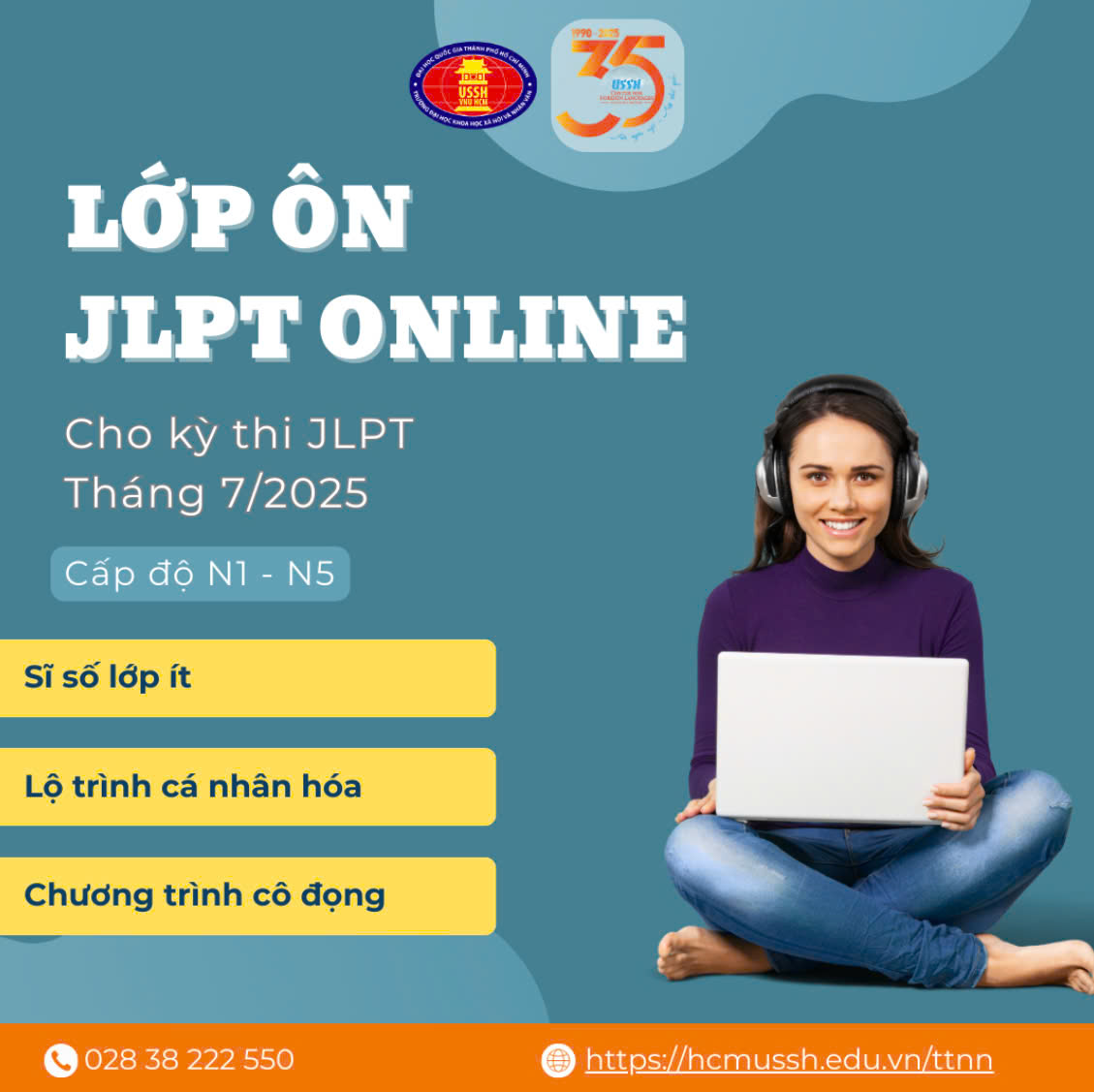 HỖ TRỢ CHIÊU SINH - LỚP ÔN NĂNG LỰC NHẬT NGỮ JLPT ONLINE (TRUNG TÂM NGOẠI NGỮ VNU-HCM USSH)