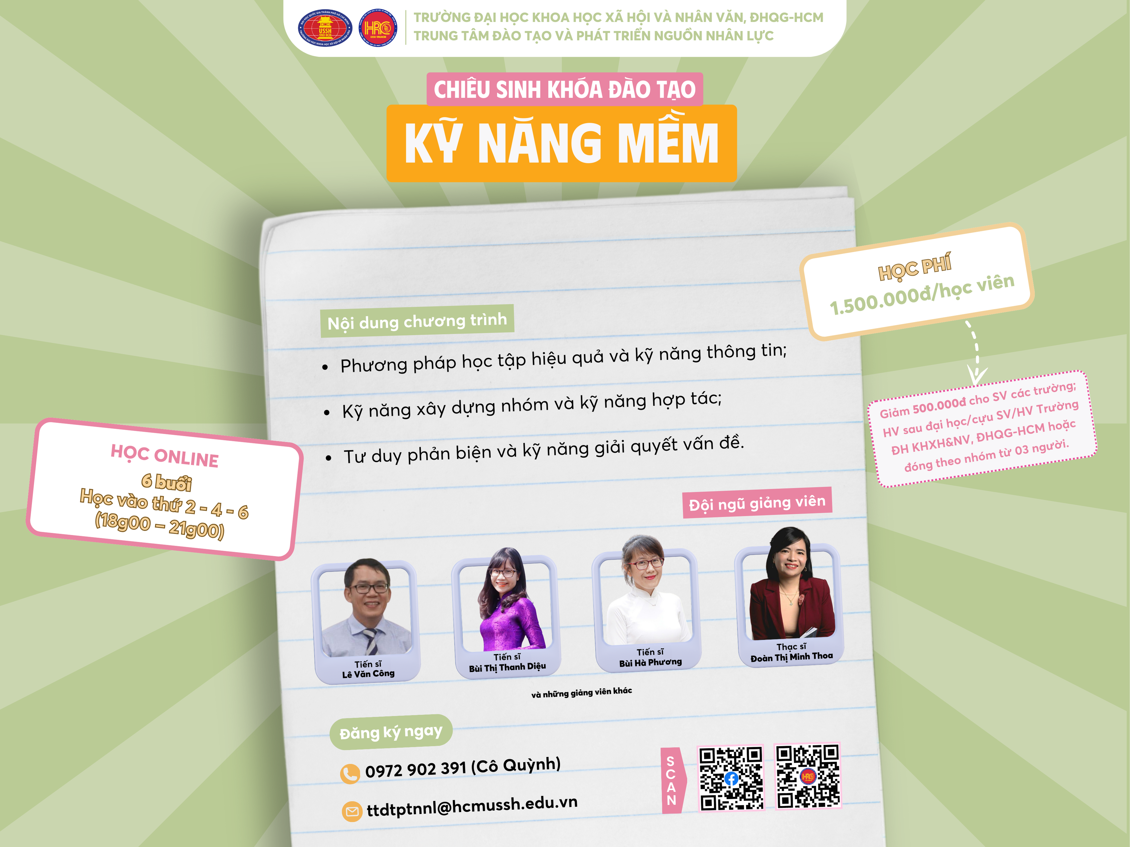 Chiêu sinh khóa đào tạo Kỹ năng mềm (Khóa 13) – Dự kiến khai giảng 02/4/2025