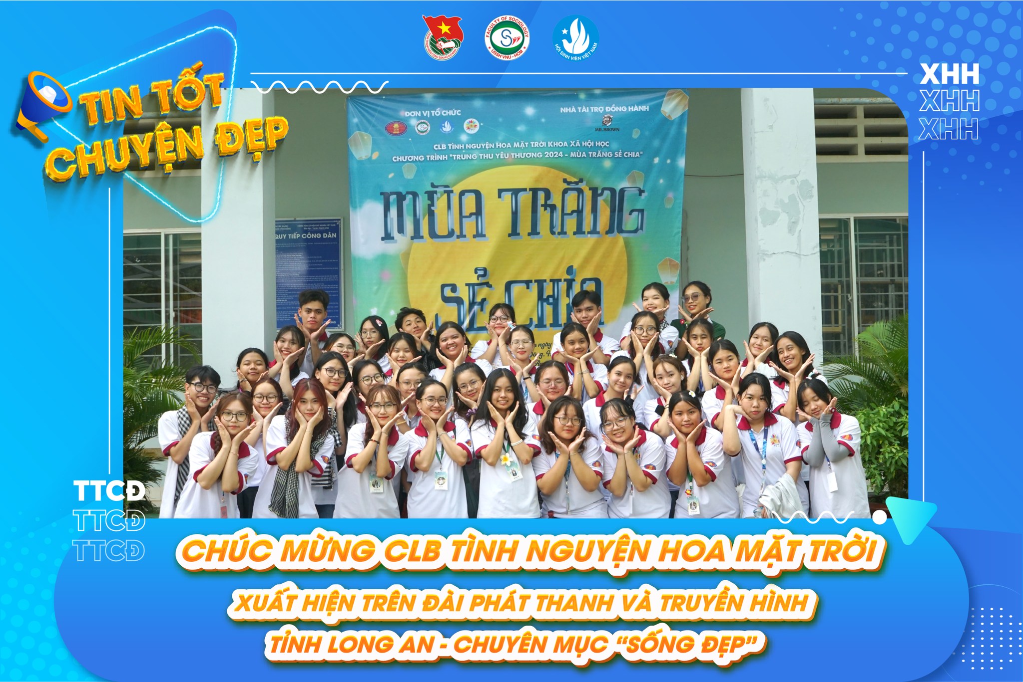Câu lạc bộ tình nguyện hoa mặt trời khoa Xã hội học xuất hiện trên đài phát thanh và truyền hình Long An chuyên mục sống đẹp