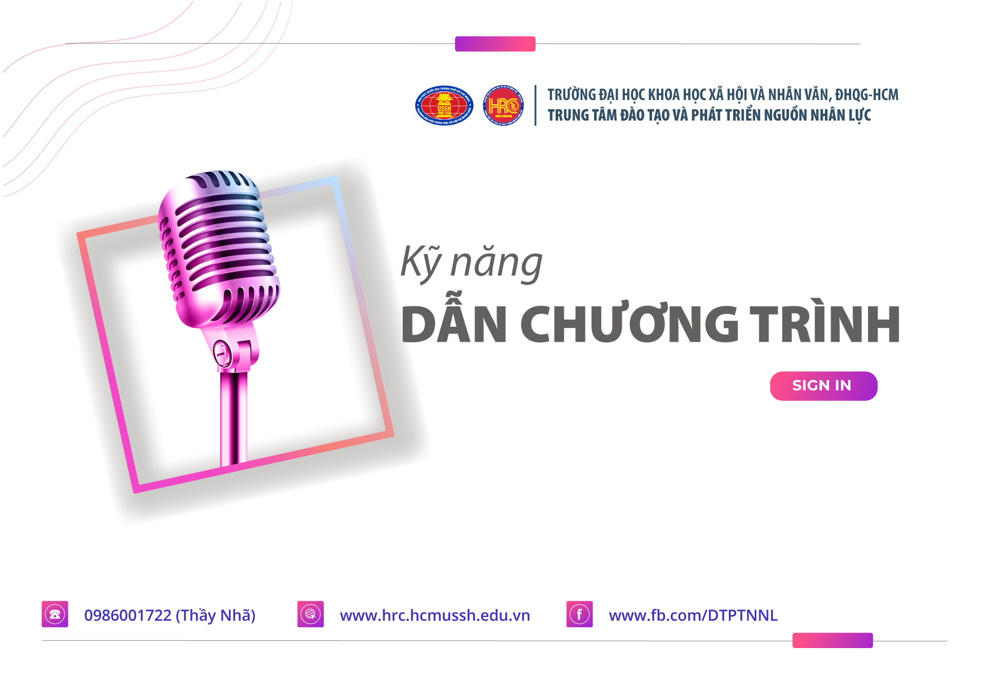 Chiêu sinh khóa đào tạo Kỹ năng dẫn chương trình (Khóa 1)