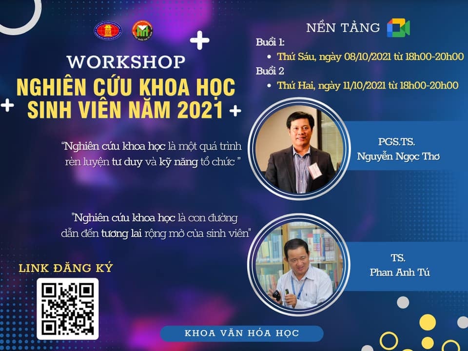 Workshop online 1,2: Nghiên cứu khoa học sinh viên năm 2021
