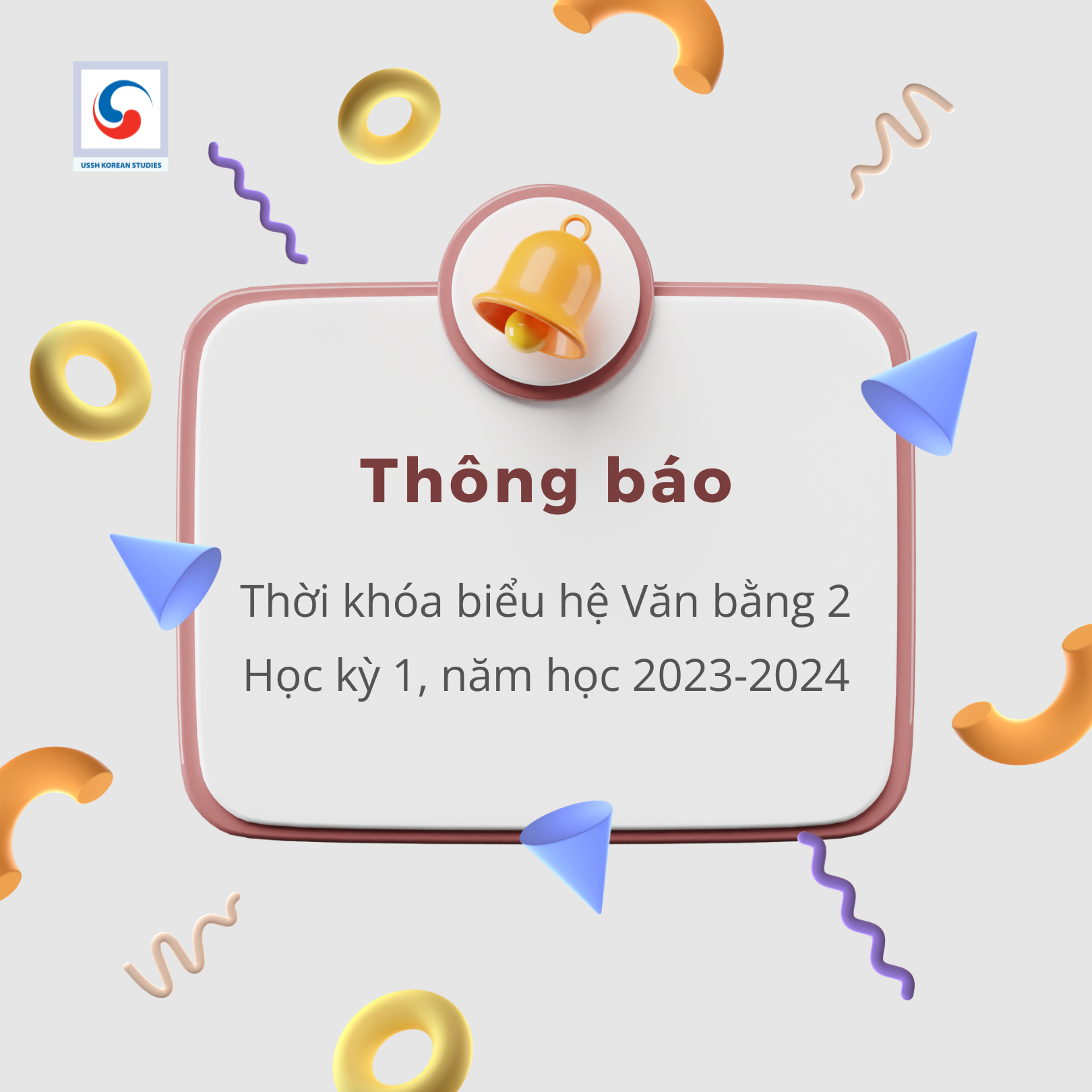 Thời khóa biểu hệ Văn bằng 2 học kỳ 1 năm học 2023-2024