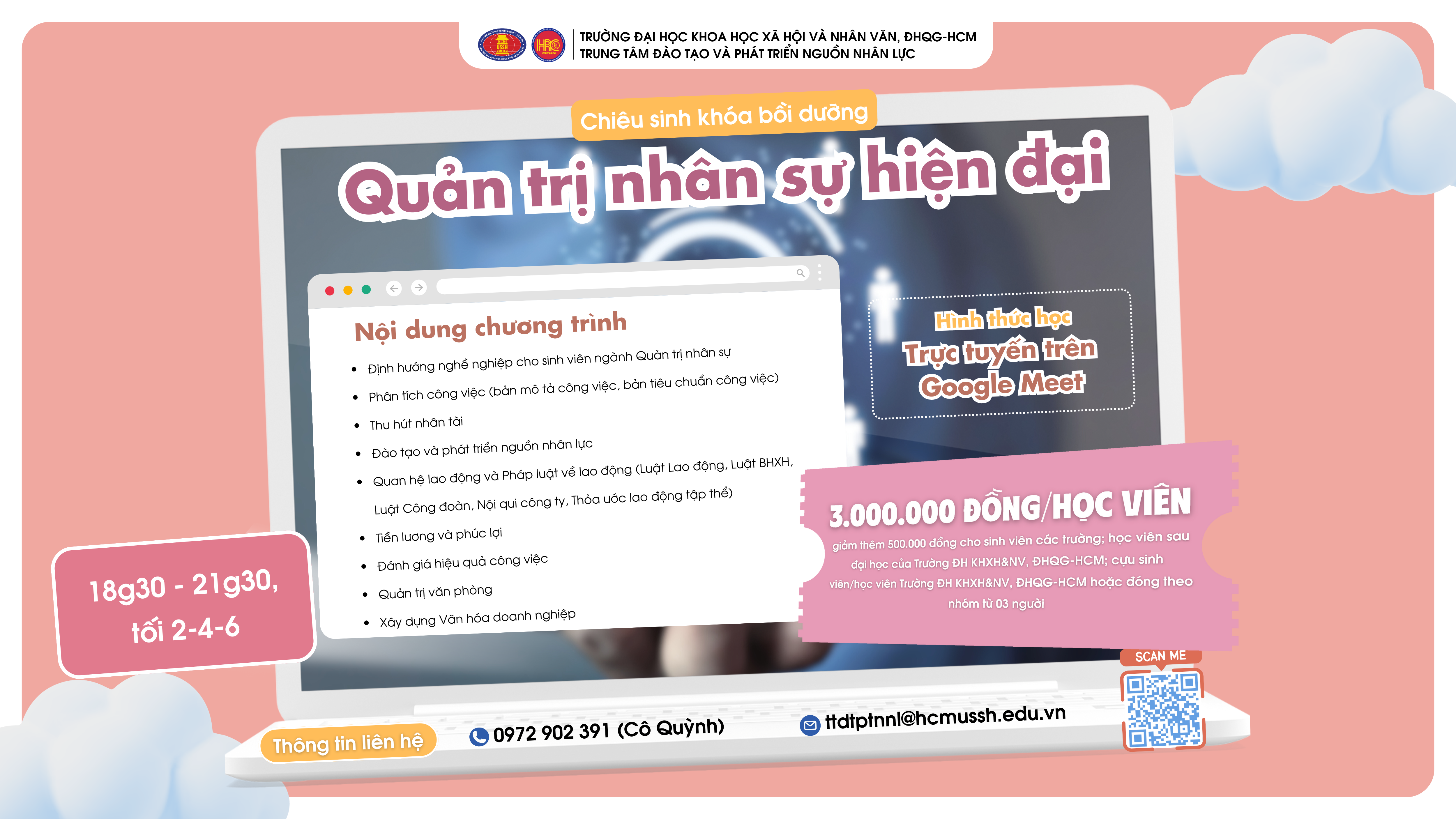 Chiêu sinh khóa đào tạo Quản trị nhân sự hiện đại (Khóa 1) – Dự kiến khai giảng 25/08/2025