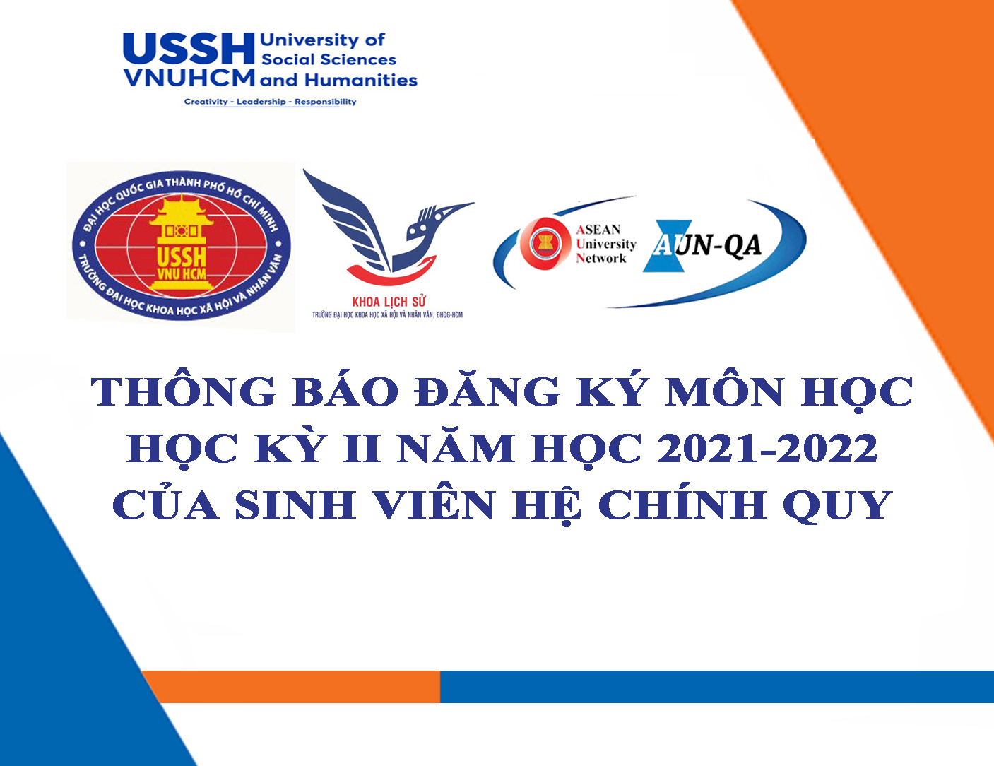 Thông báo đăng ký môn học, Học kỳ II năm học 2021-2022 của sinh viên hệ chính quy