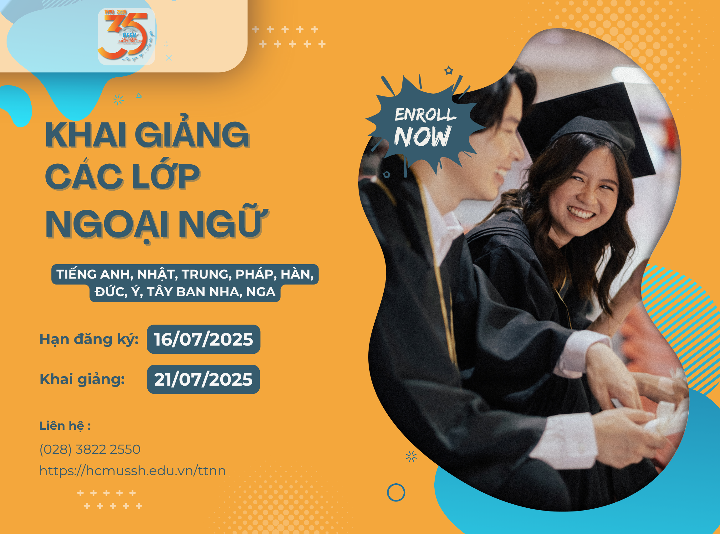THÔNG BÁO CHIÊU SINH CÁC LỚP NGOẠI NGỮ CHUYÊN SÂU THUỘC KHOÁ 187