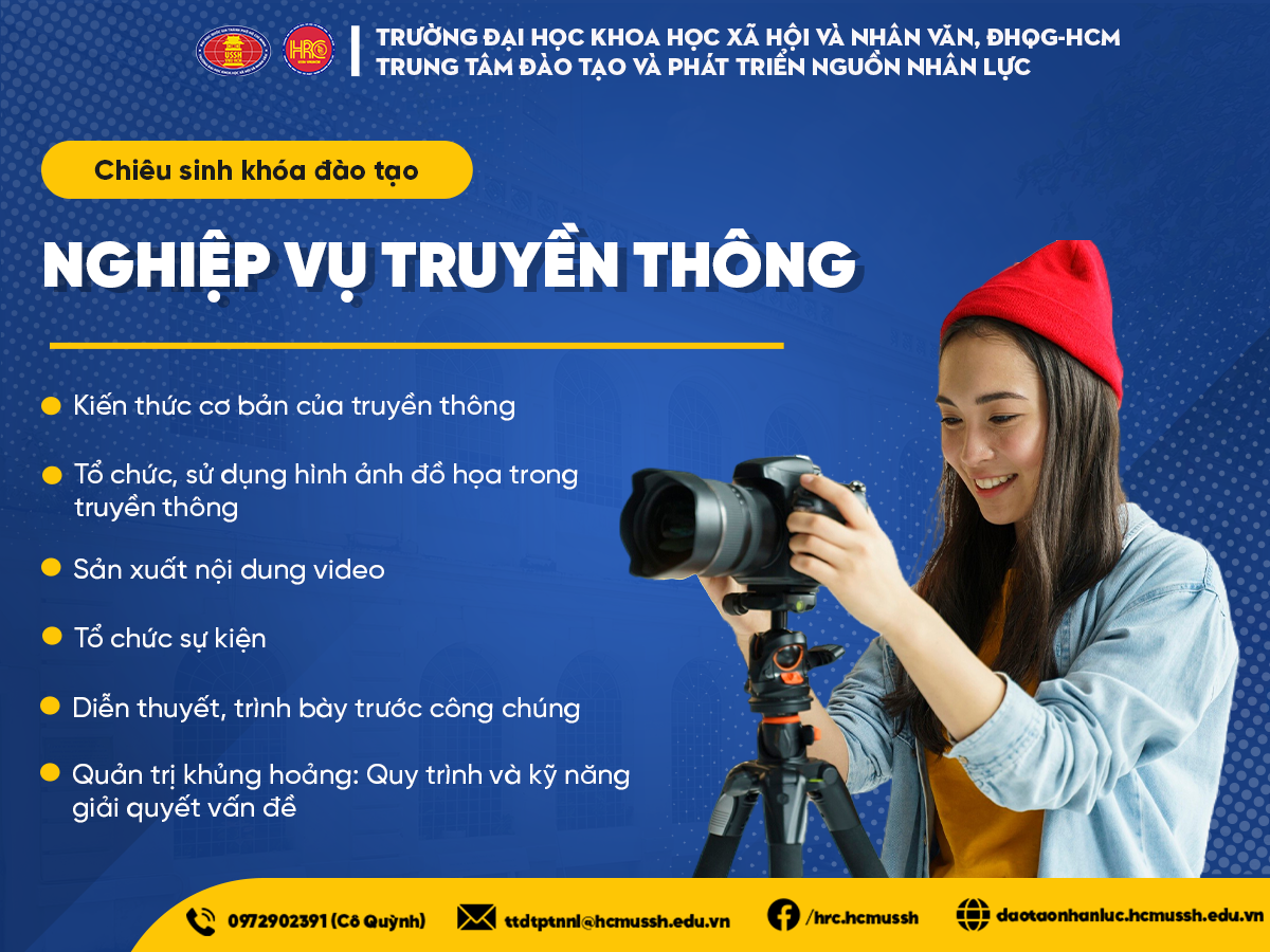 Chiêu sinh khoá đào tạo Nghiệp vụ Truyền thông (Khóa 3) - Khai giảng ngày 25/8/2024