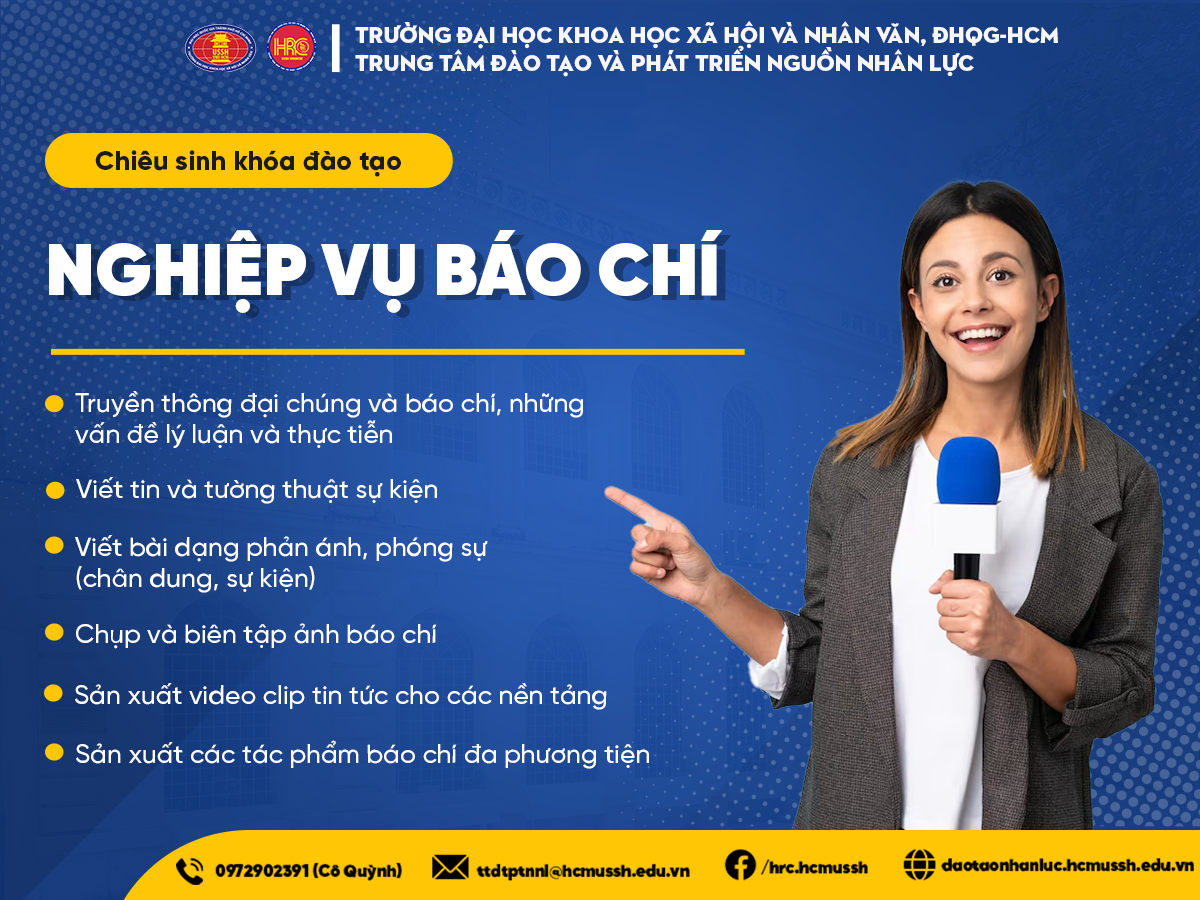 Chiêu sinh khóa đào tạo nghiệp vụ Báo chí (Khóa 18) - Khai giảng ngày 08/9/2024