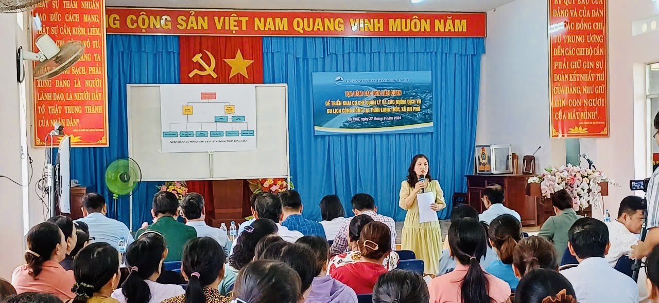 Trung tâm đồng hành cùng thành phố Tuy Hòa trong triển khai tọa đàm các bên liên quan để triển khai cơ chế quản lý và các nhóm dịch vụ du lịch cộng đồng tại thông Long Thủy, xã An Phú