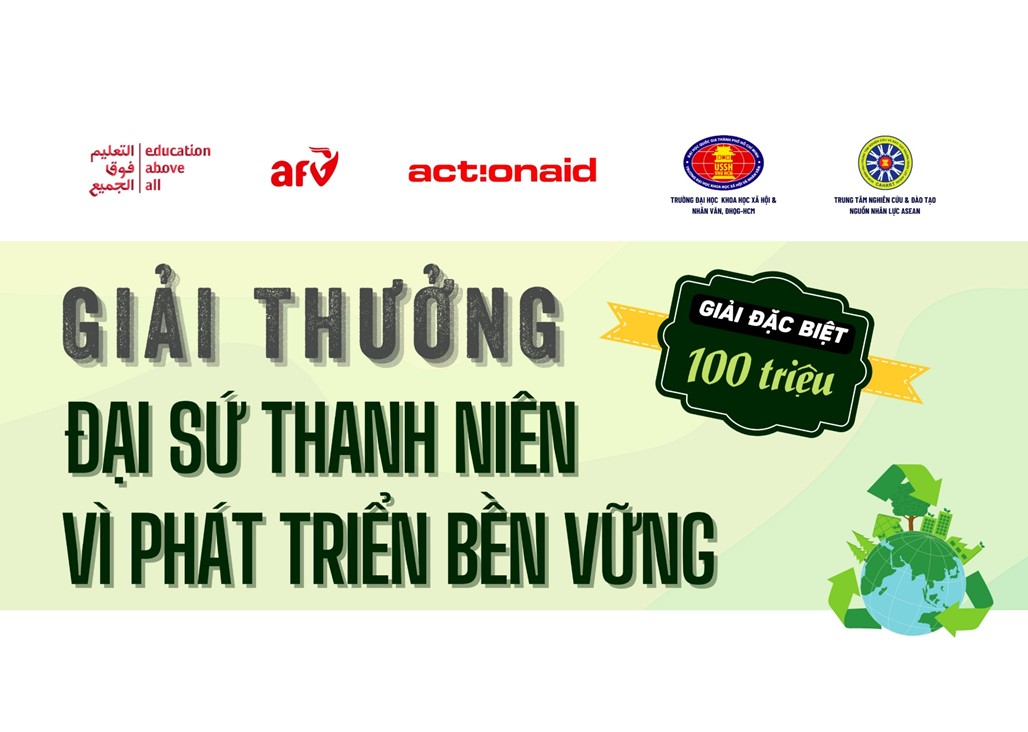 Giải thưởng Đại sứ Thanh niên vì hoạt động phát triển bền vững (hạn nộp hồ sơ 28/11/2022)