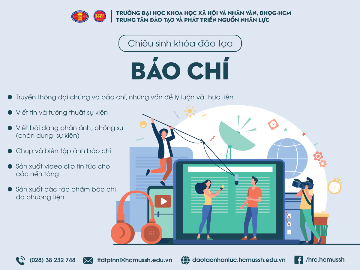 Chiêu sinh khóa đào tạo nghiệp vụ Báo chí (Khóa 13) – Khai giảng 22/10/2023