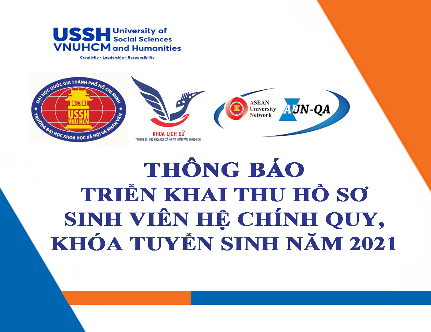 Thông báo triển khai thu hồ sơ sinh viên hệ chính quy, khóa tuyển sinh năm 2021