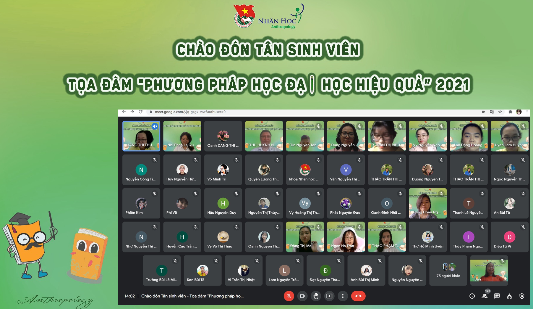 Chương trình “Chào đón Tân sinh viên khoa Nhân học khóa 2021 - 2025 và Tọa đàm phương pháp học đại học hiệu quả”