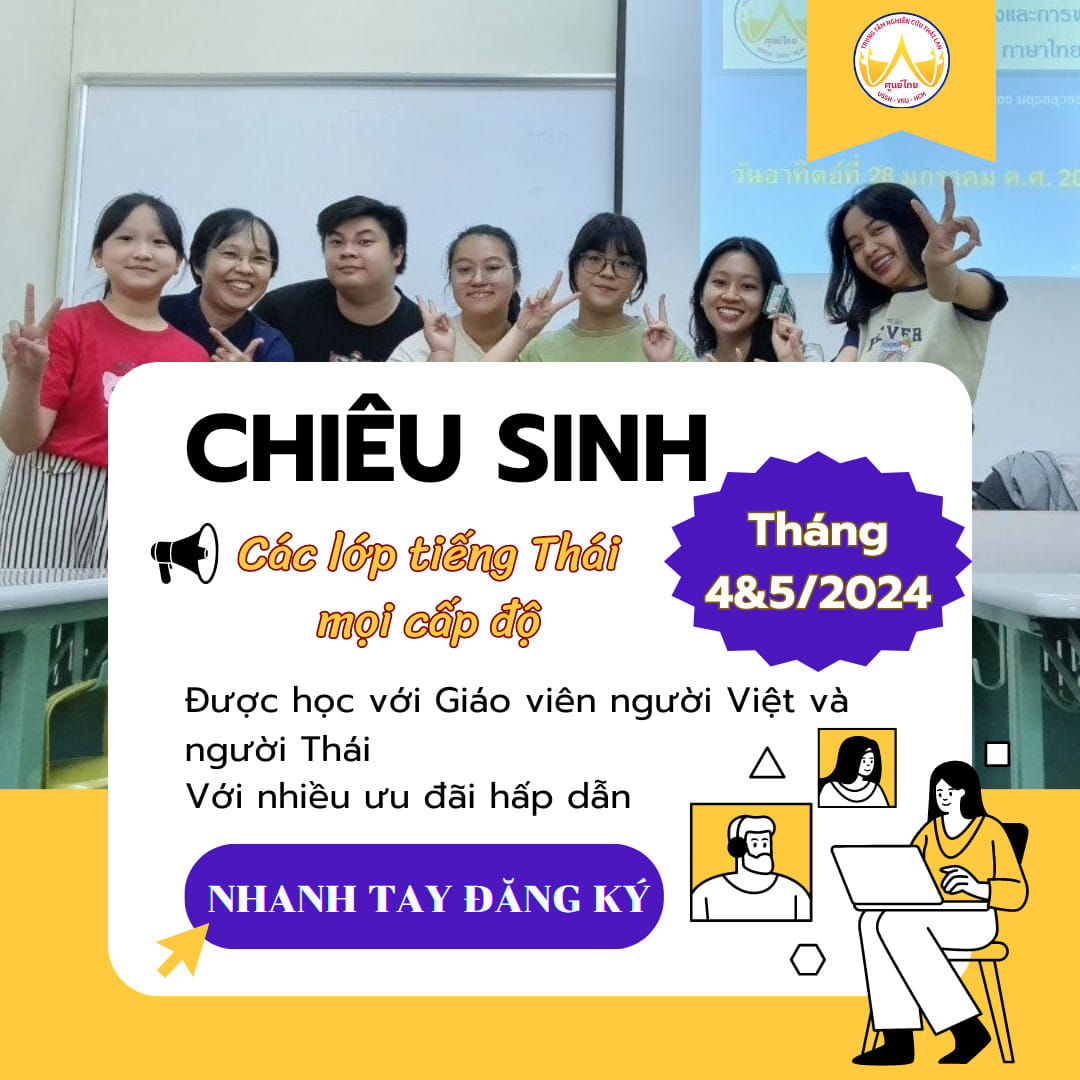 Chiêu sinh lớp tiếng Thái Offline & Online tháng 05/2024