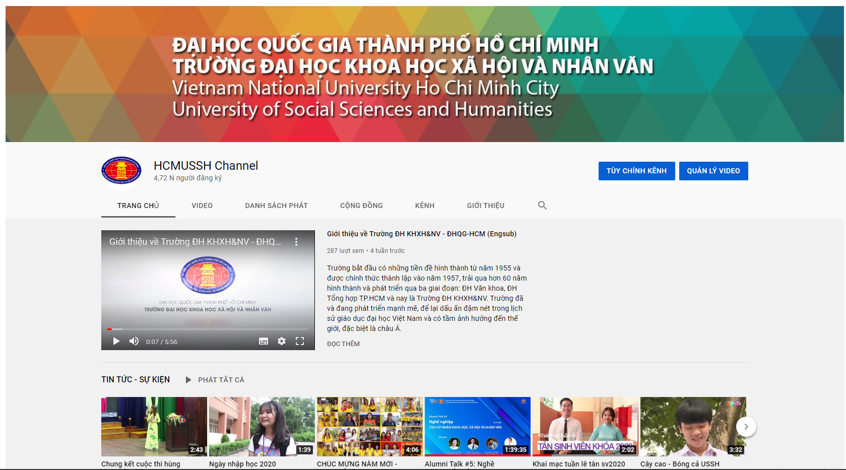 Phát hành phim giới thiệu về Trường