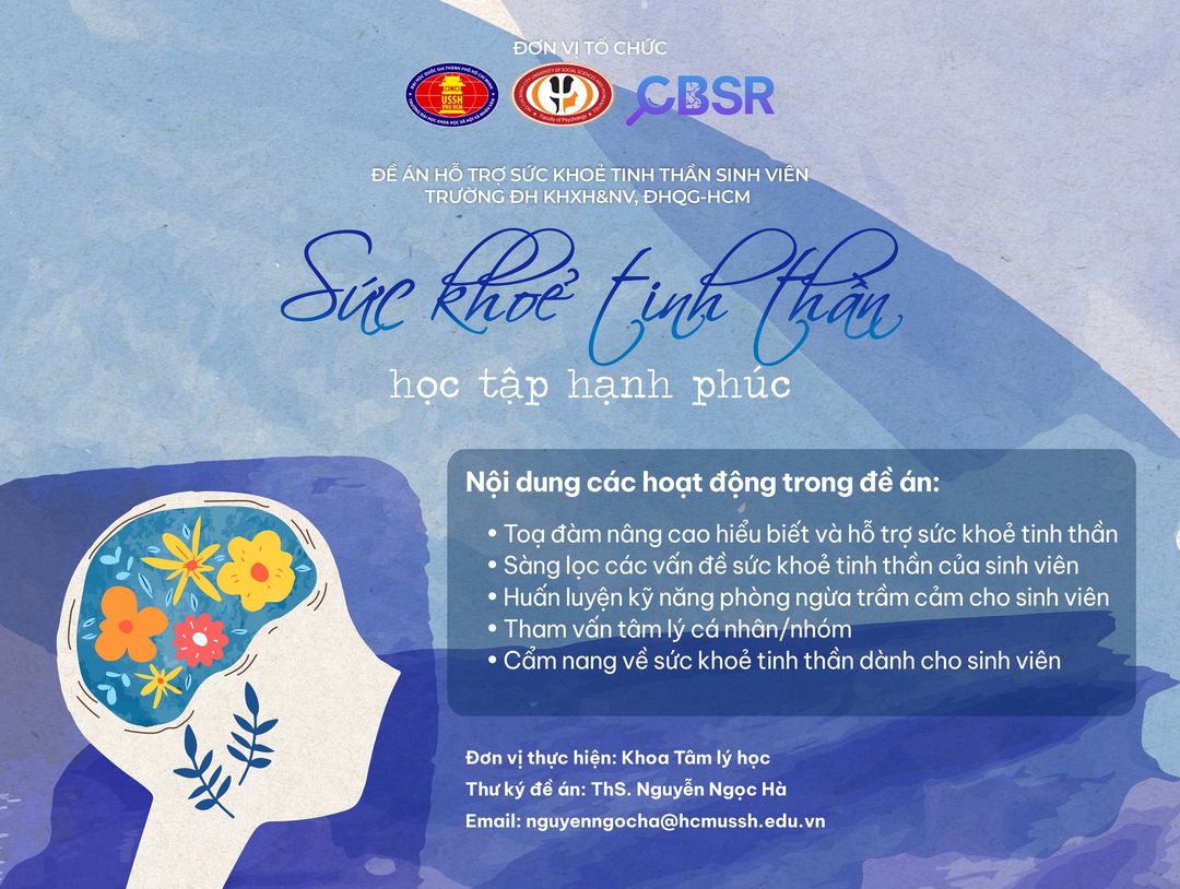 Khoa Tâm lý học triển khai chương trình hỗ trợ sức khỏe tinh thần sinh viên trường đại học KHXH&NV, ĐHQG-HCM