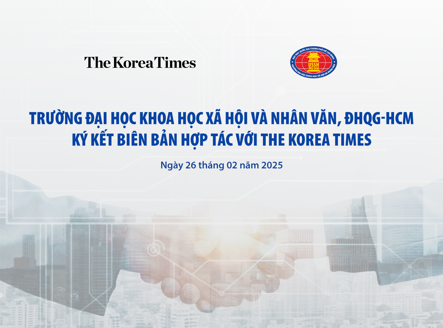 Nhà Trường ký kết biên bản hợp tác với The Korea Times