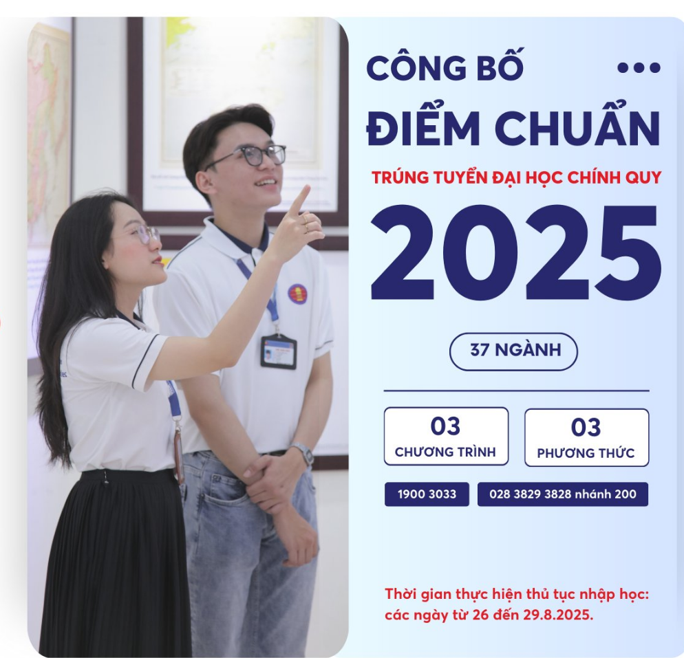Trường ĐH KHXH&NV-ĐHQGTPHCM Công bố điểm chuẩn trúng tuyển chính quy năm 2025