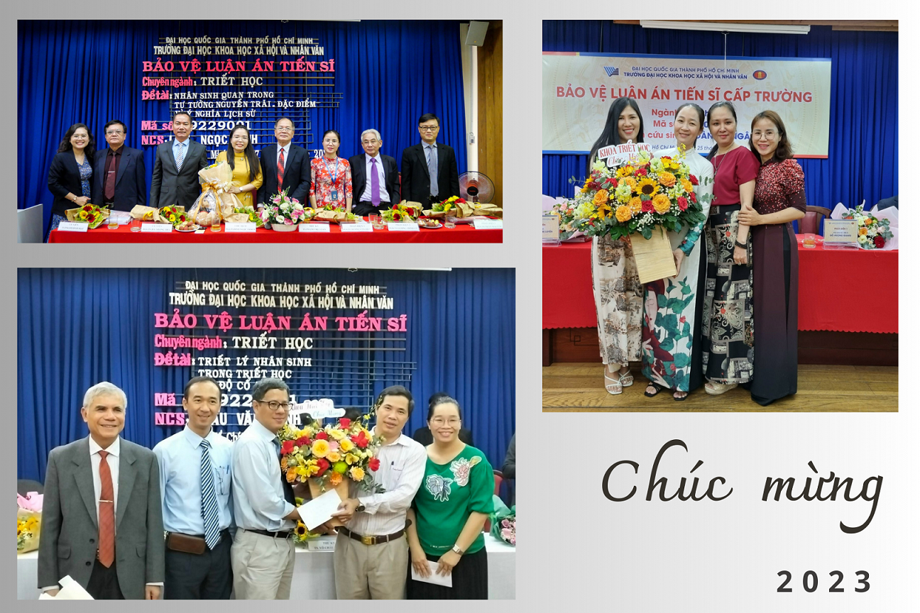 Khoa Triết học chúc mừng quý thầy, cô bảo vệ luận án cấp trường 2023