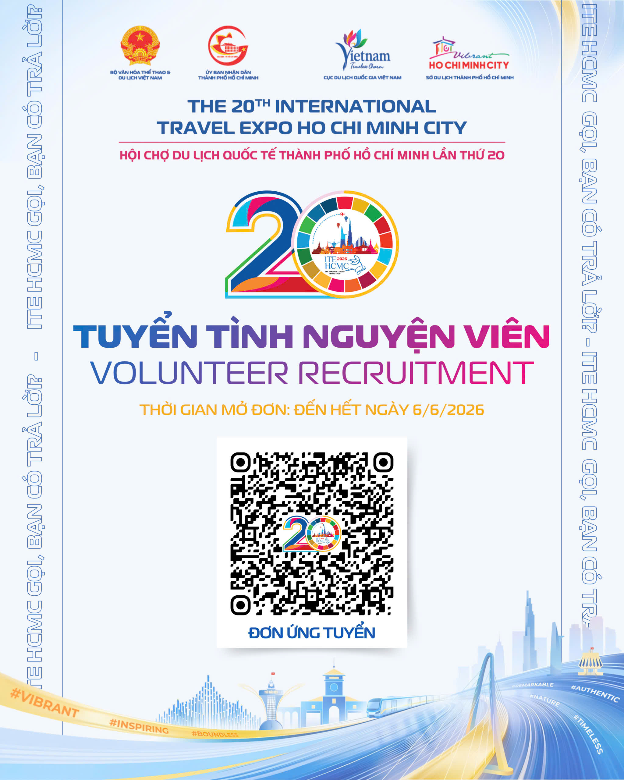 Thông báo về việc đăng ký tham gia Tình nguyện viên Hội chợ Du lịch Quốc tế TP. HCM (ITE HCMC) năm 2026