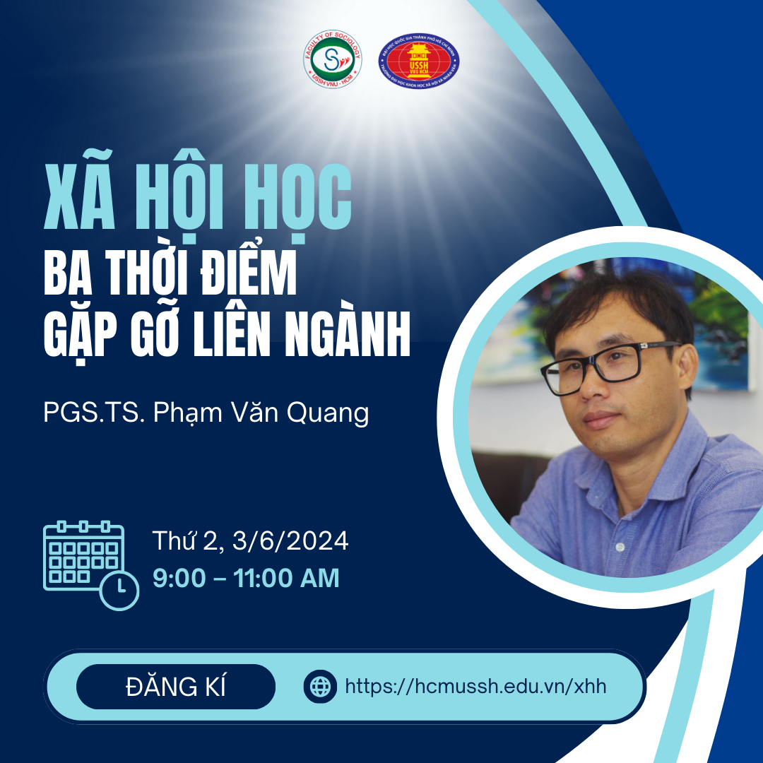 Thư mời tham dự sinh hoạt khoa học số 6 năm 2024: “Xã hội học - ba thời điểm gặp gỡ liên ngành”