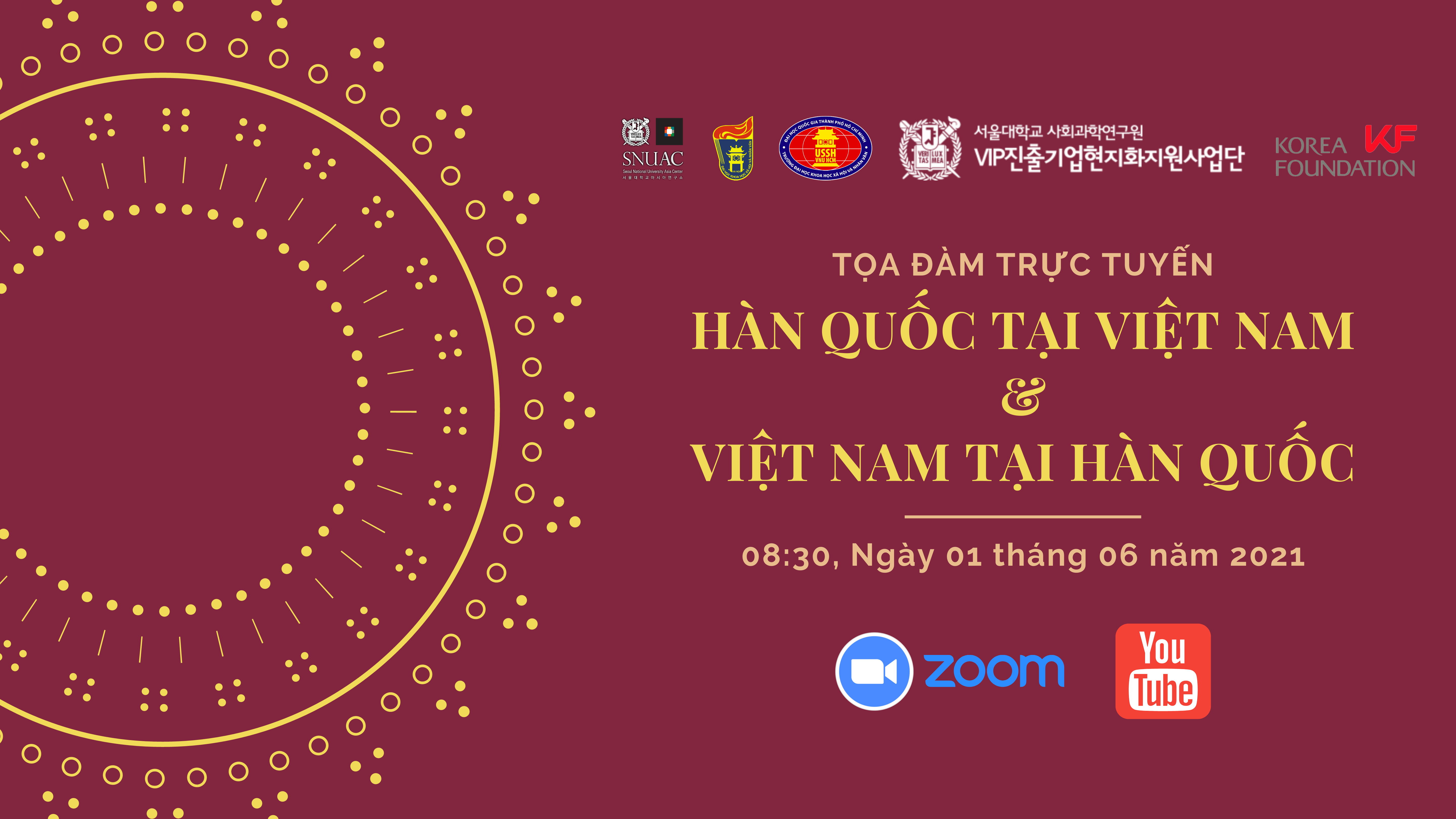 Thông báo tham dự Tọa đàm trực tuyến "Hàn Quốc tại Việt Nam & Việt Nam tại Hàn Quốc" (Lần 1)