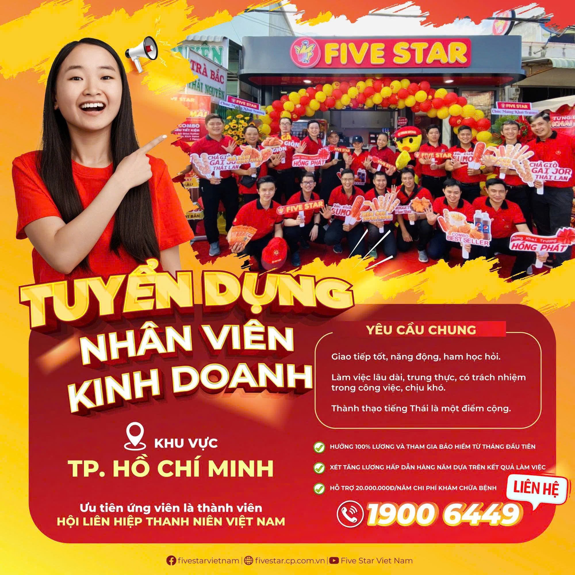 C.P. VIỆT NAM TUYỂN DỤNG NHÂN VIÊN KINH DOANH NGÀNH THỰC PHẨM FIVE STAR KHU VỰC THÀNH PHỐ HỒ CHÍ MINH